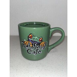 Vintage 2000 RAINFOREST CAFE CHA CHA ceramic coffee tea MUG GREEN TREE FROG